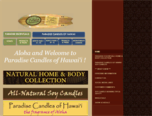 Tablet Screenshot of paradisecandlesofhawaii.com